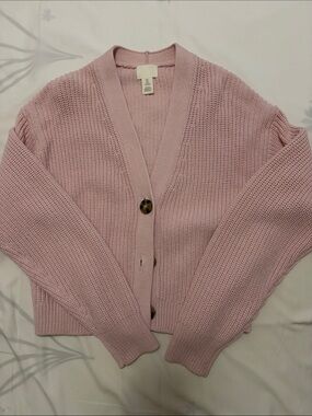 H&M Light Pink Knit Button Cardigan